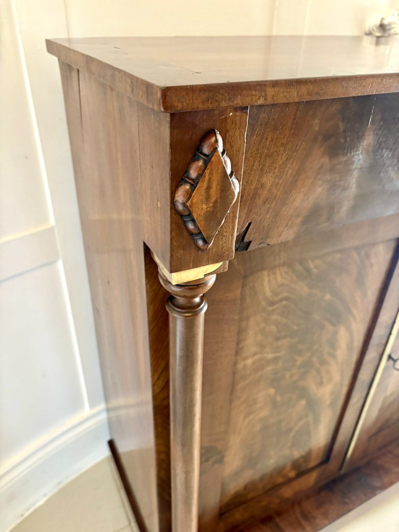 Fine Antique Regency Figured Mahogany Chiffonier Cabinet